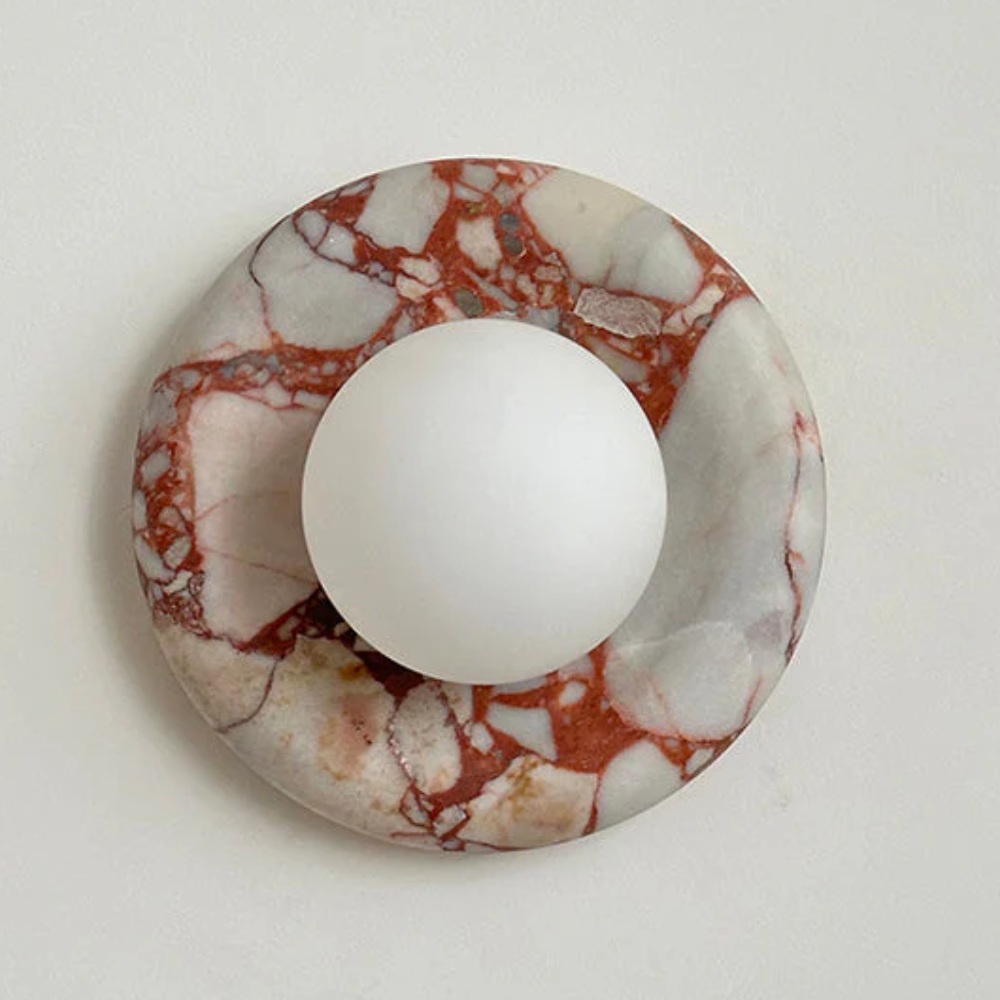 Marble Wall Sconce With Glass Globe for Indoor LED Lighting