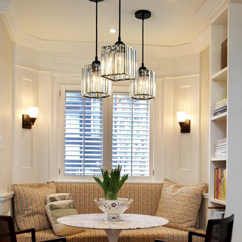 Cluster Pendant Light with Ribbed Cylindrical Glass Shades for Dining Areas
