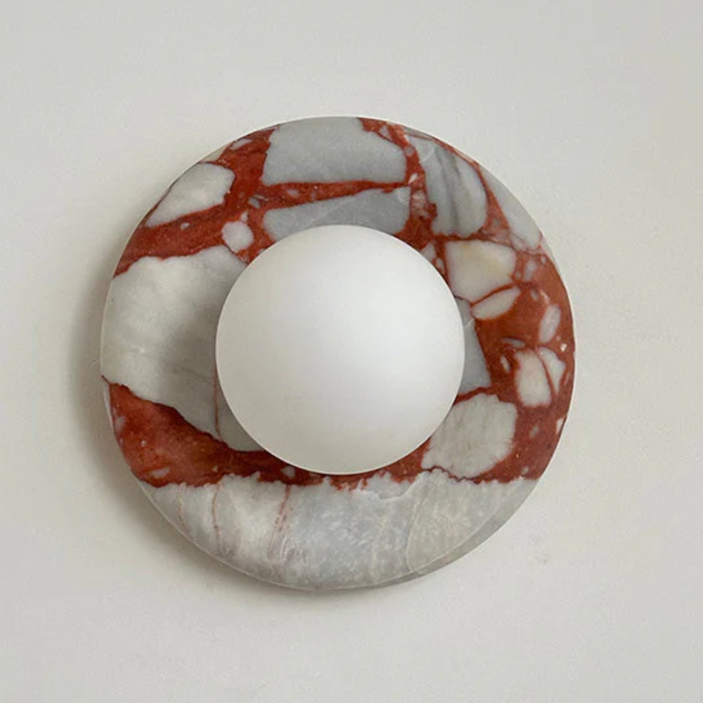 Marble Wall Sconce With Glass Globe for Indoor LED Lighting