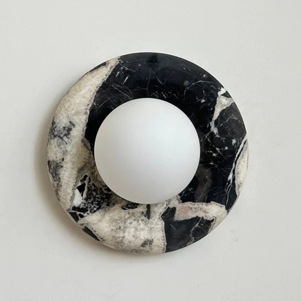 Marble Wall Sconce With Glass Globe for Indoor LED Lighting