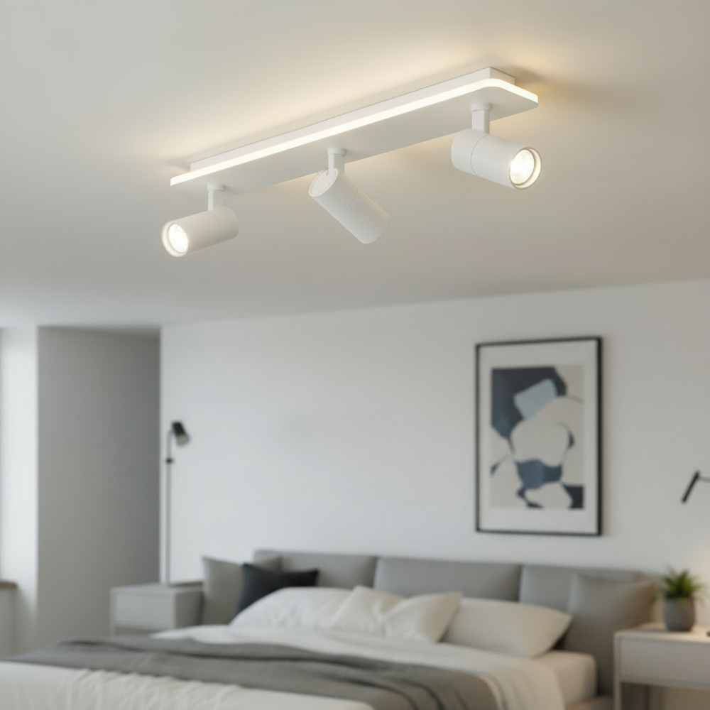 Modern Adjustable Multi-Spot Ceiling Light Linear Bar Fixture for Directional Lighting