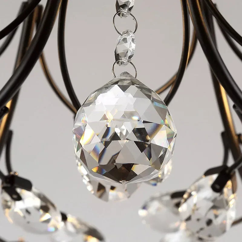 Crystal Floral Ceiling Light Fixture For Elegant Room Illumination