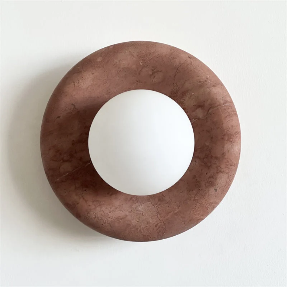 Marble Wall Sconce With Glass Globe for Indoor LED Lighting