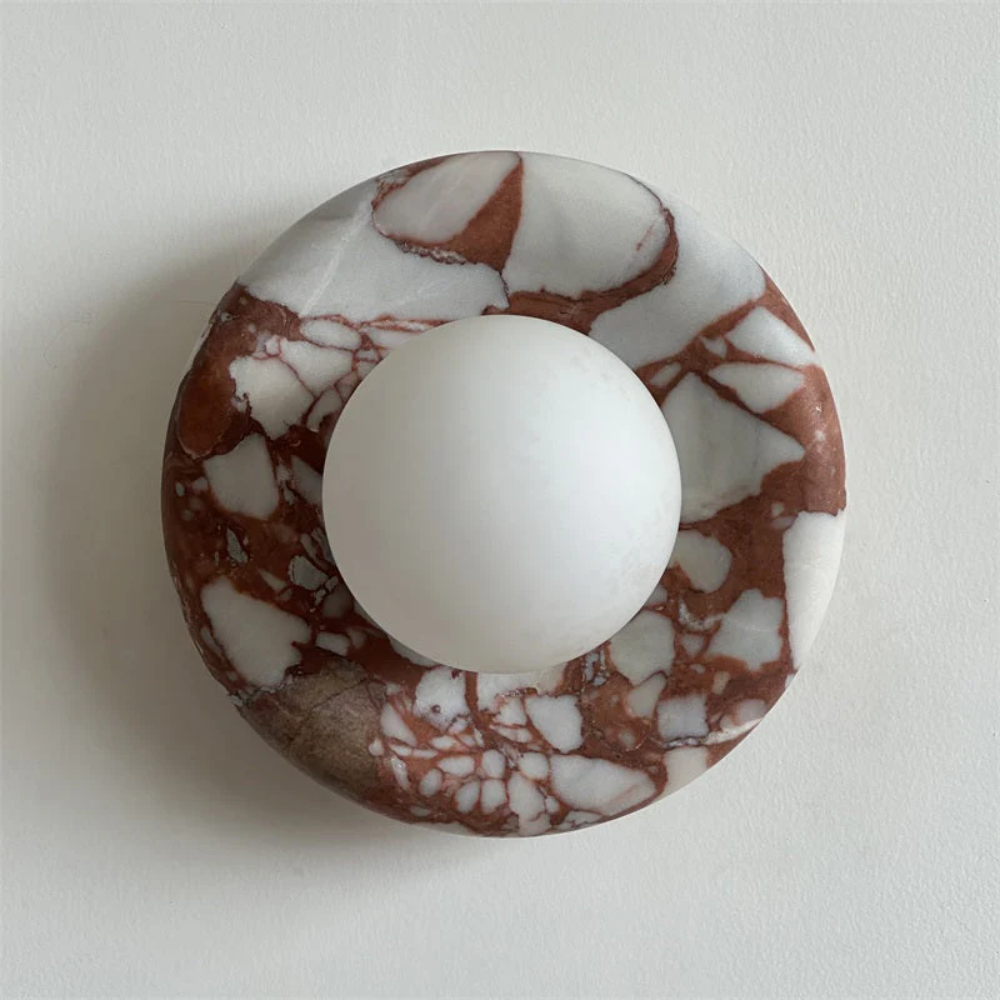 Marble Wall Sconce With Glass Globe for Indoor LED Lighting