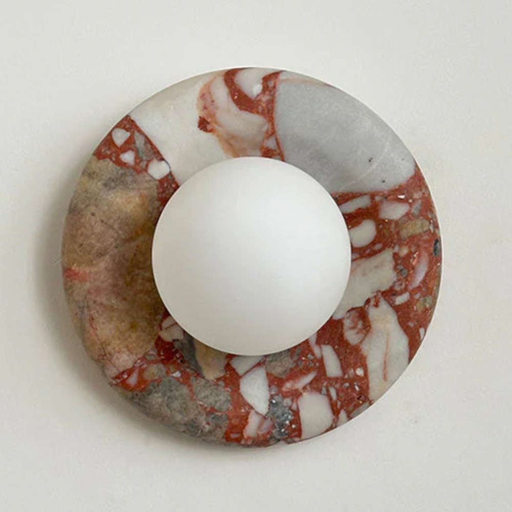 Marble Wall Sconce With Glass Globe for Indoor LED Lighting