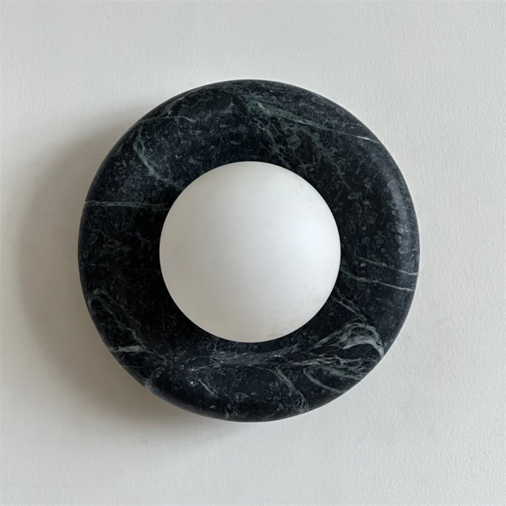 Marble Wall Sconce With Glass Globe for Indoor LED Lighting