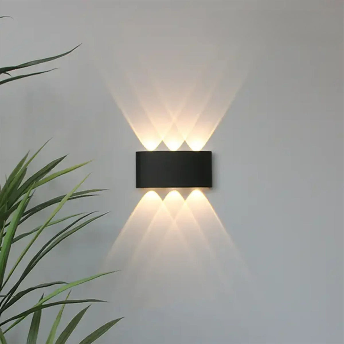 Geometric IP65 Outdoor Wall Light for Up and Down Garden Illumination