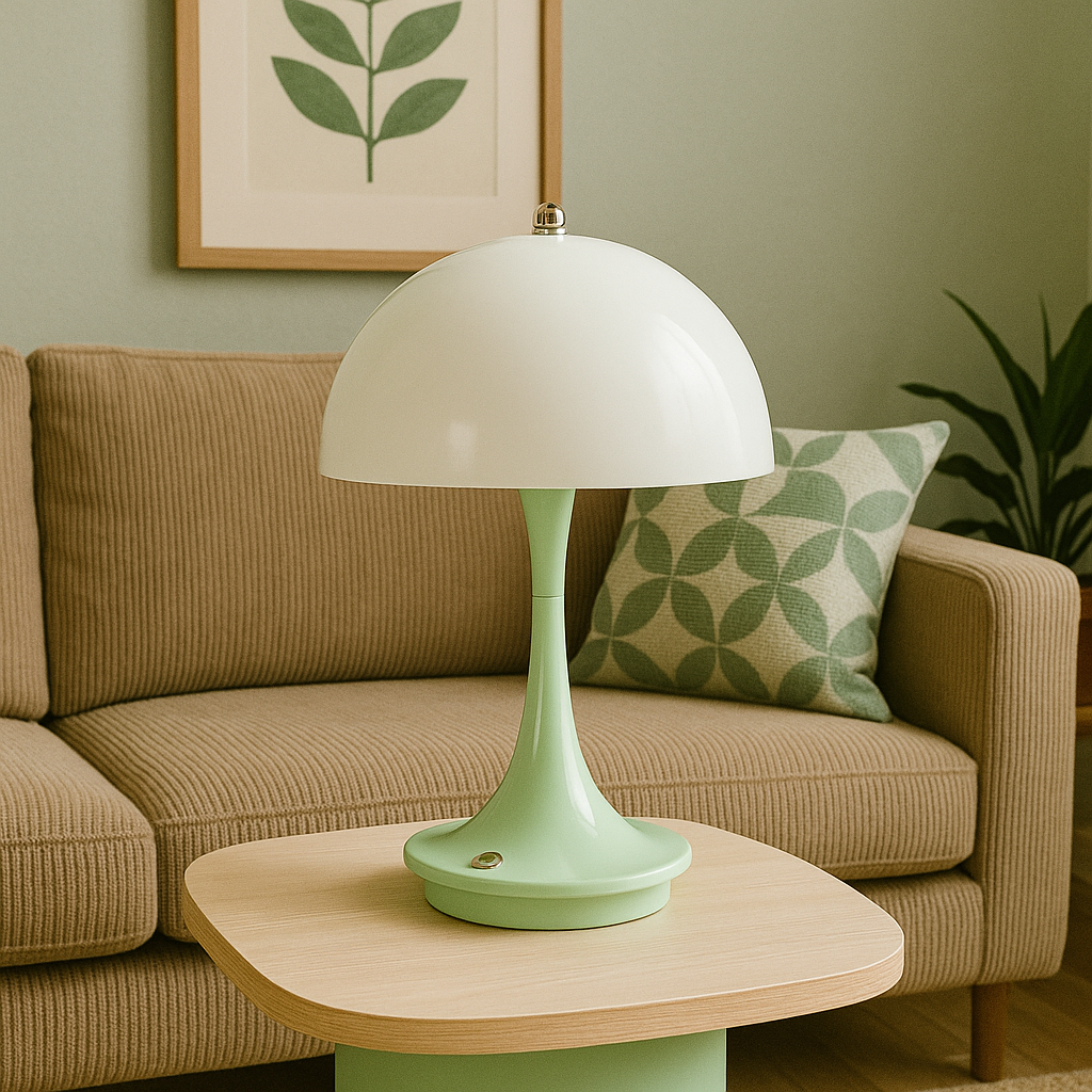 Mushroom Table Lamp Cordless Rechargeable Ambient Light Vintage Design