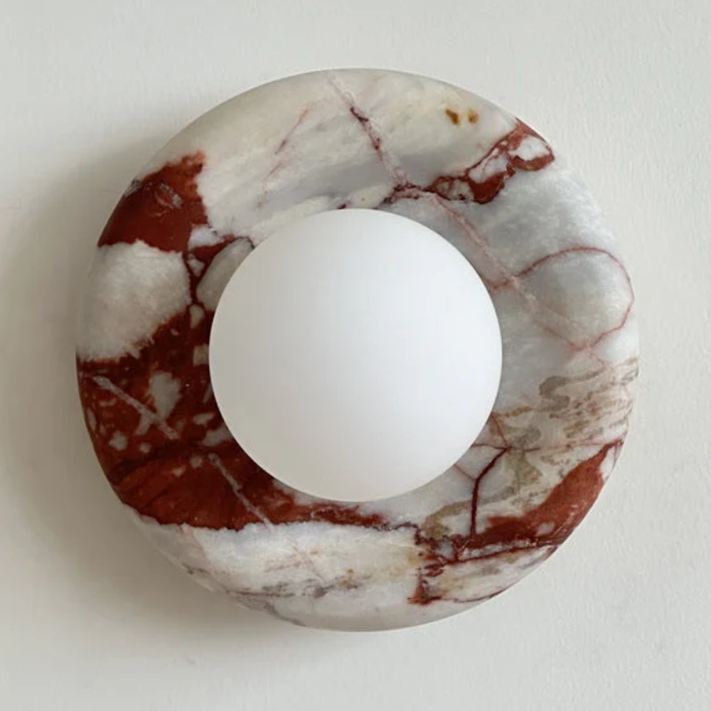 Marble Wall Sconce With Glass Globe for Indoor LED Lighting