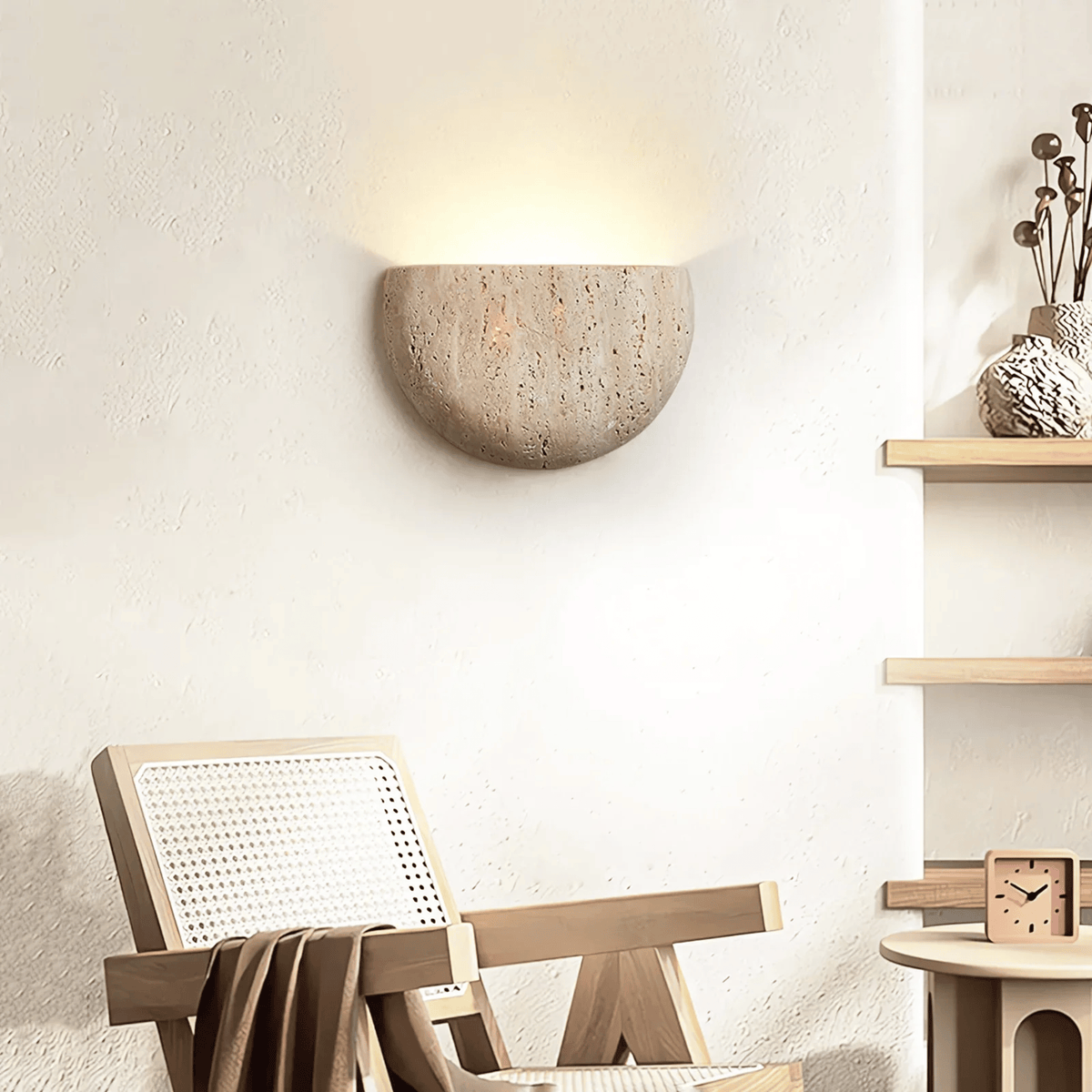 Wabi Sabi Stone Wall Sconce for Indirect Ambient Lighting