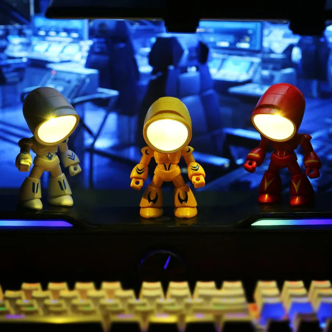 Robot Figure LED Table Lamp with Adjustable Head and Warm Light
