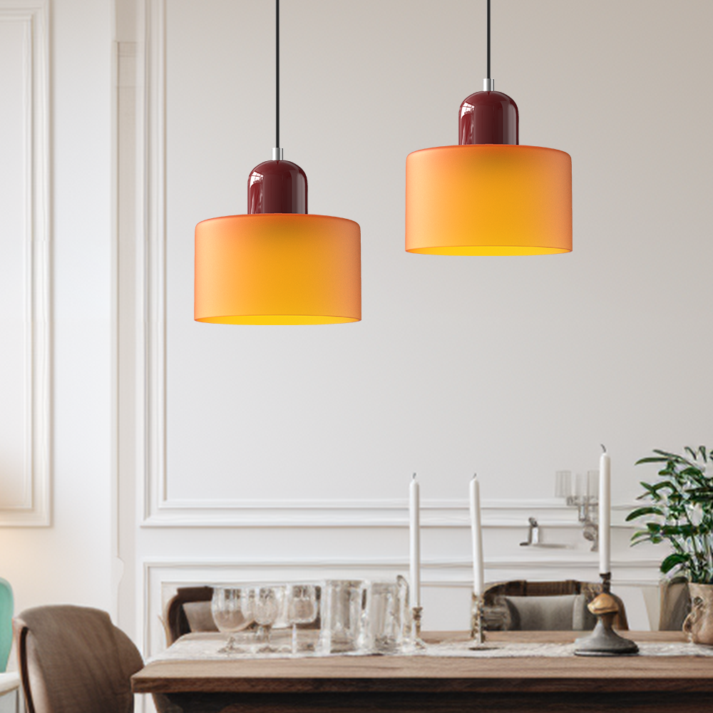 Bauhaus Coloured Glass Pendant Light for Soft Ambient Lighting