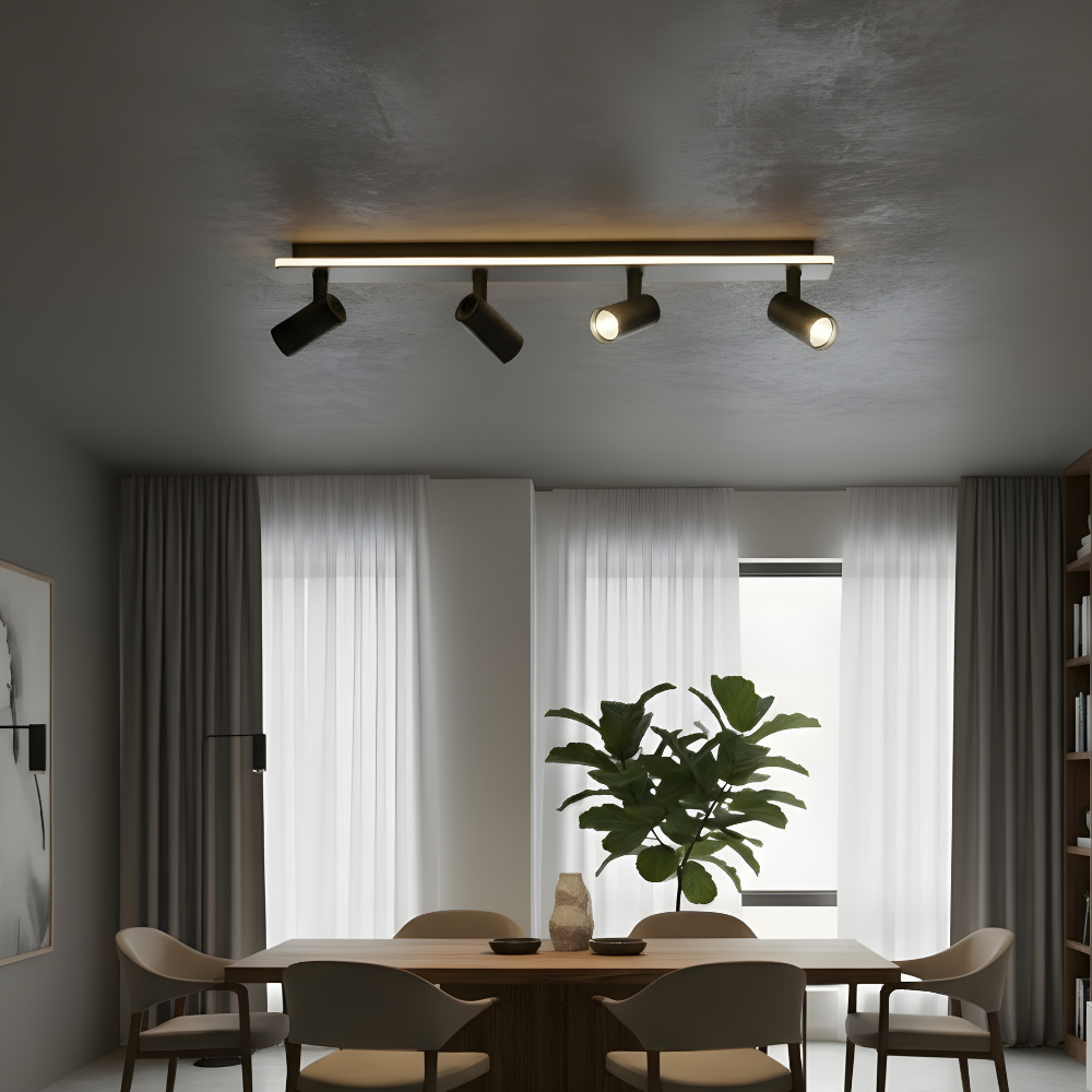 Modern Adjustable Multi-Spot Ceiling Light Linear Bar Fixture for Directional Lighting