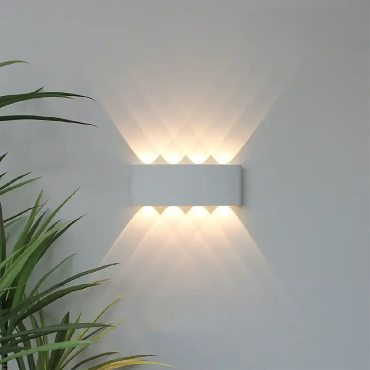 Geometric IP65 Outdoor Wall Light for Up and Down Garden Illumination