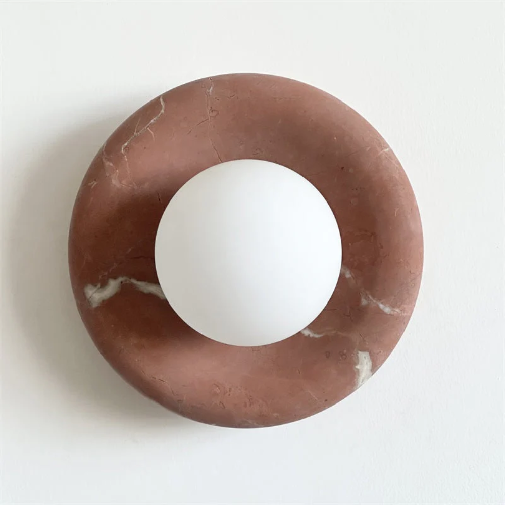 Marble Wall Sconce With Glass Globe for Indoor LED Lighting