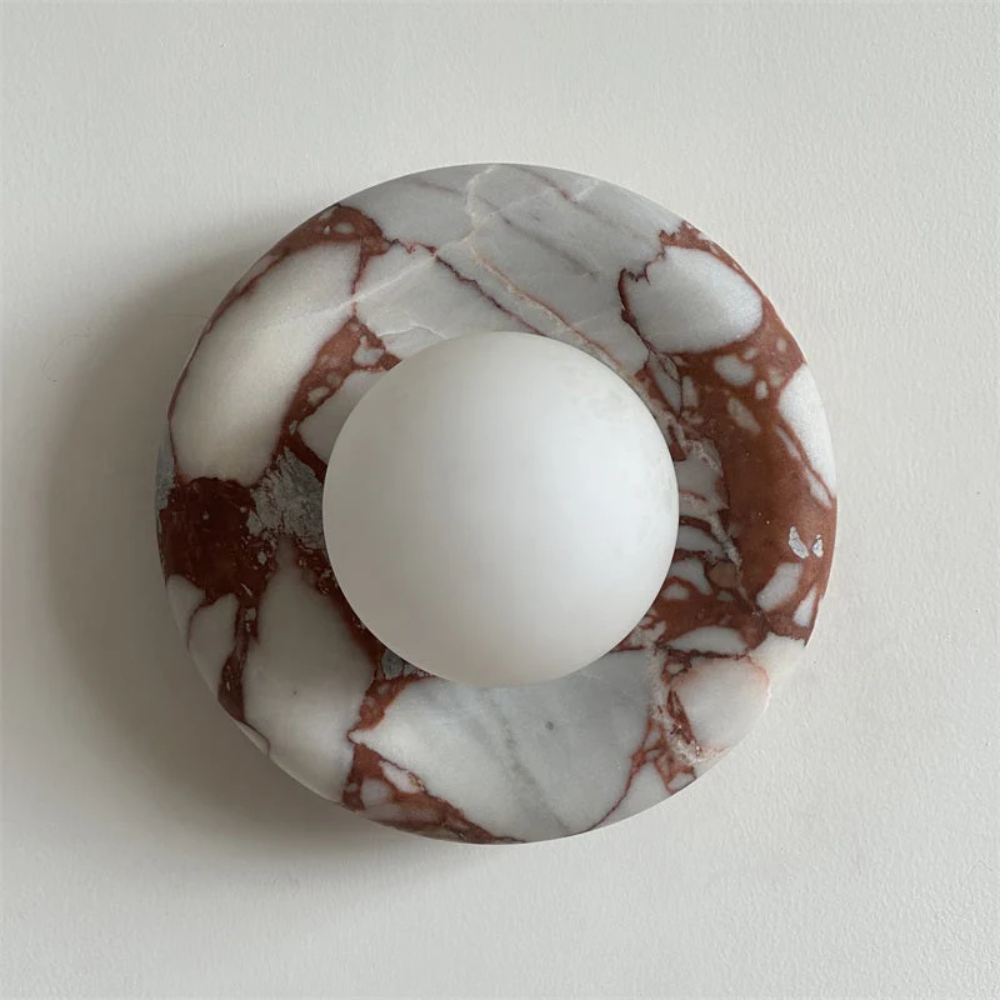 Marble Wall Sconce With Glass Globe for Indoor LED Lighting