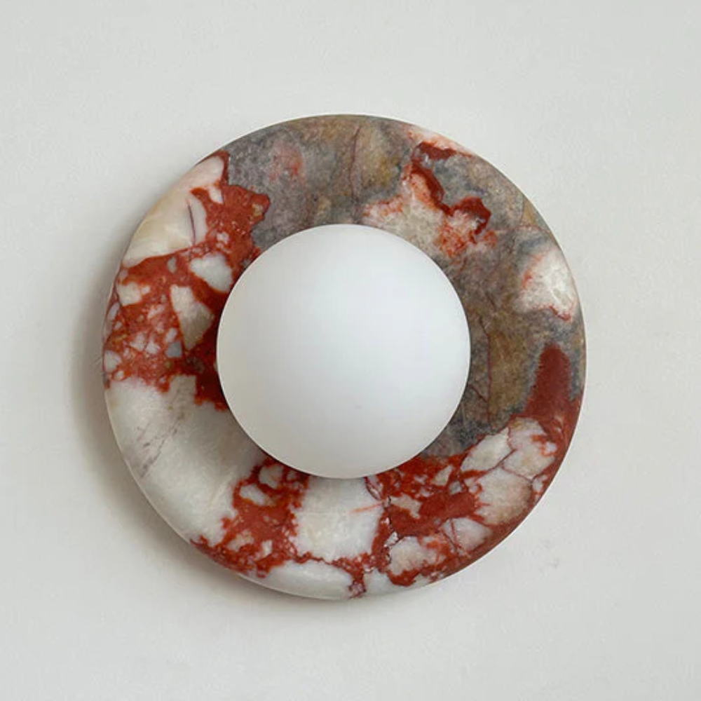 Marble Wall Sconce With Glass Globe for Indoor LED Lighting