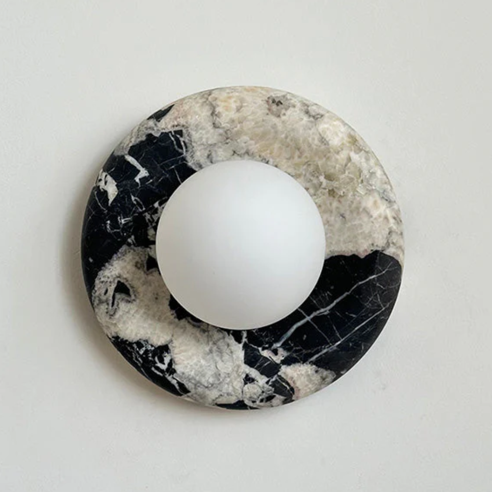 Marble Wall Sconce With Glass Globe for Indoor LED Lighting