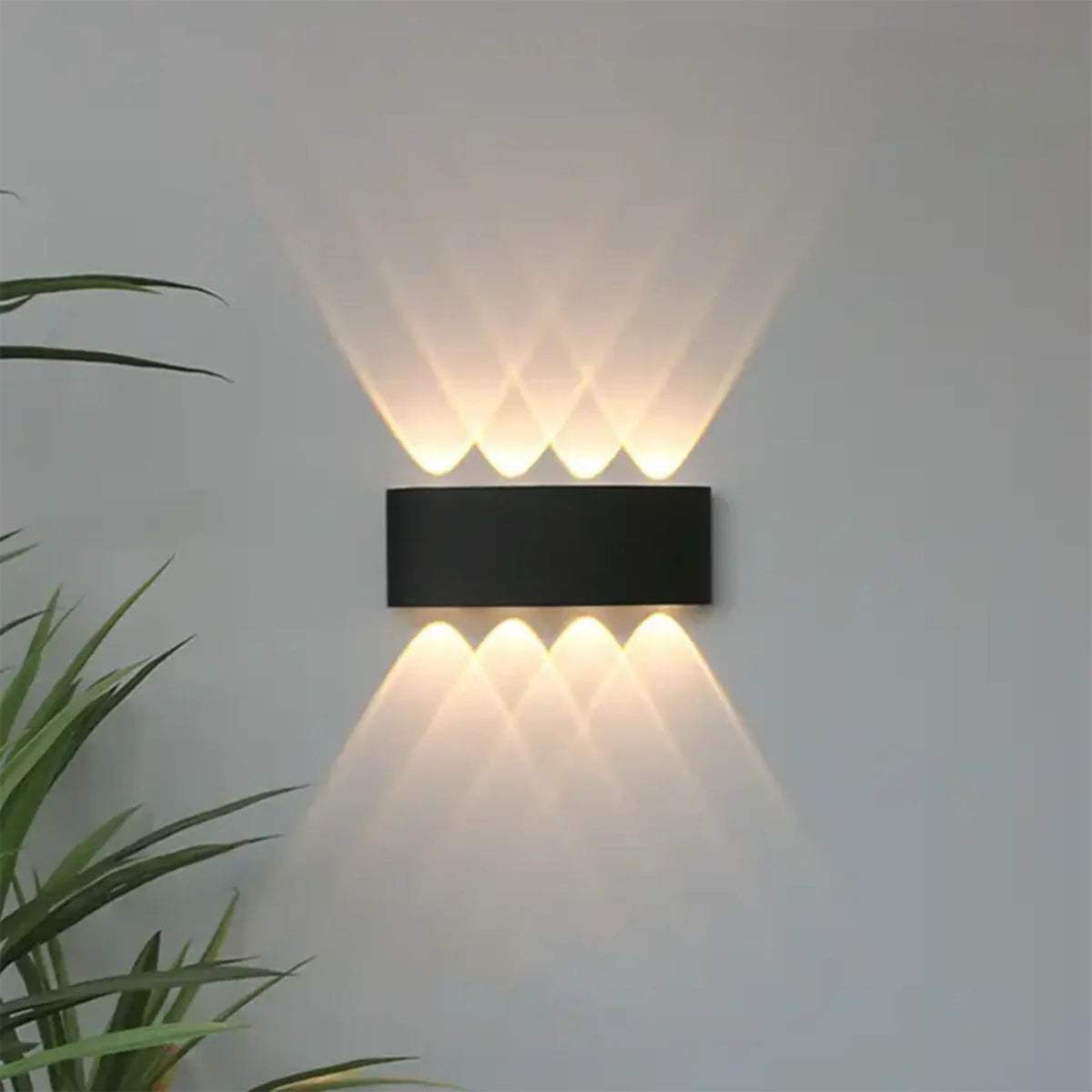 Geometric IP65 Outdoor Wall Light for Up and Down Garden Illumination