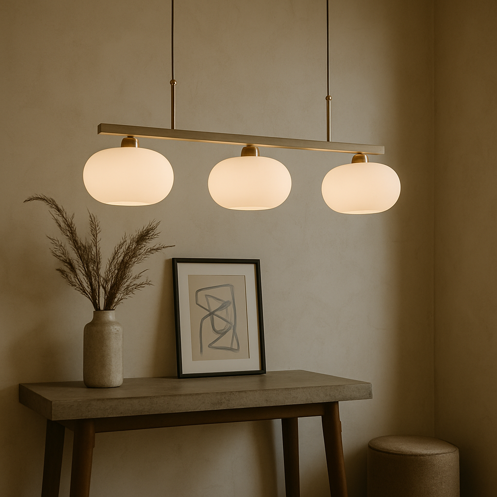 Modern 3-Light Bauhaus Linear Island Pendant Light for Even Illumination