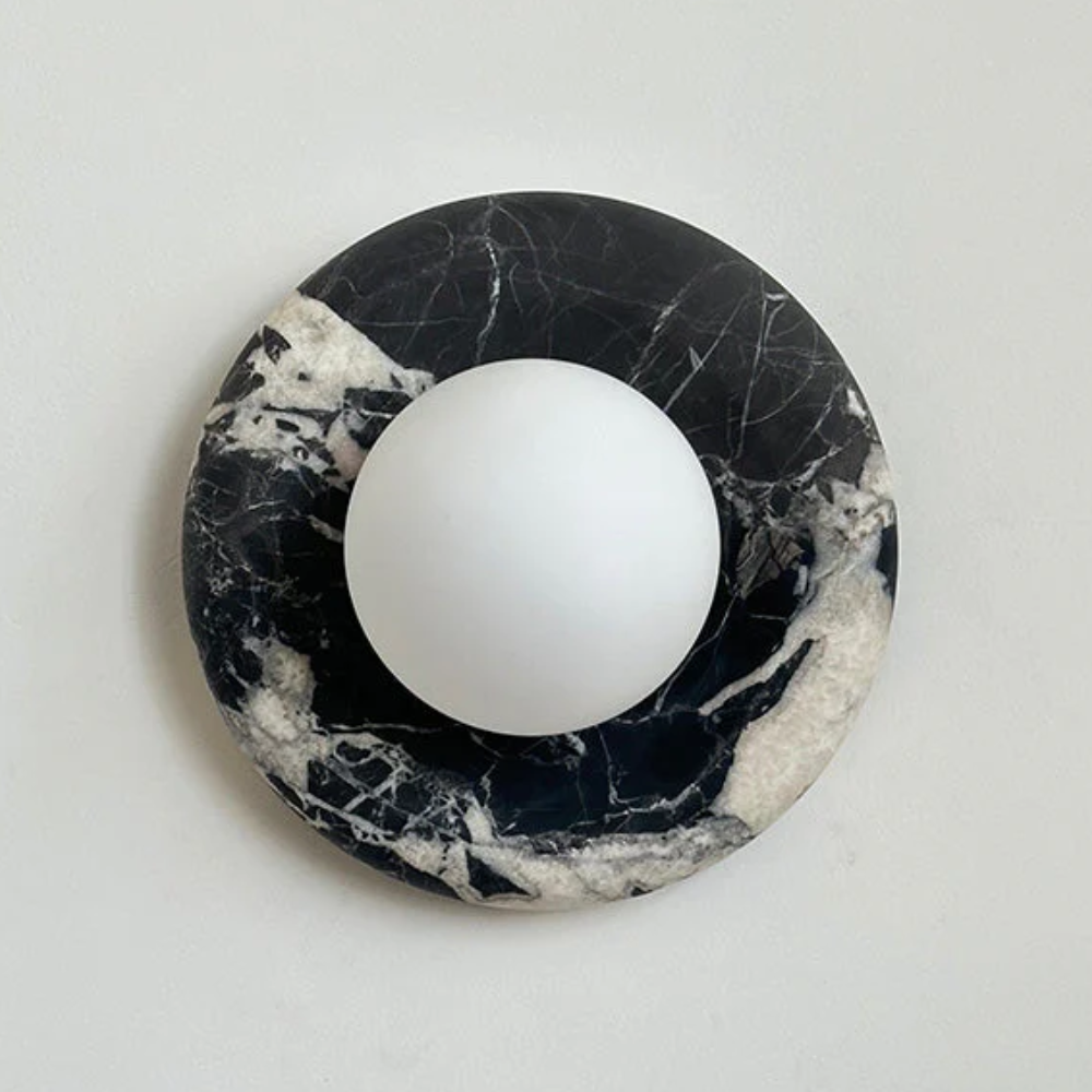 Marble Wall Sconce With Glass Globe for Indoor LED Lighting