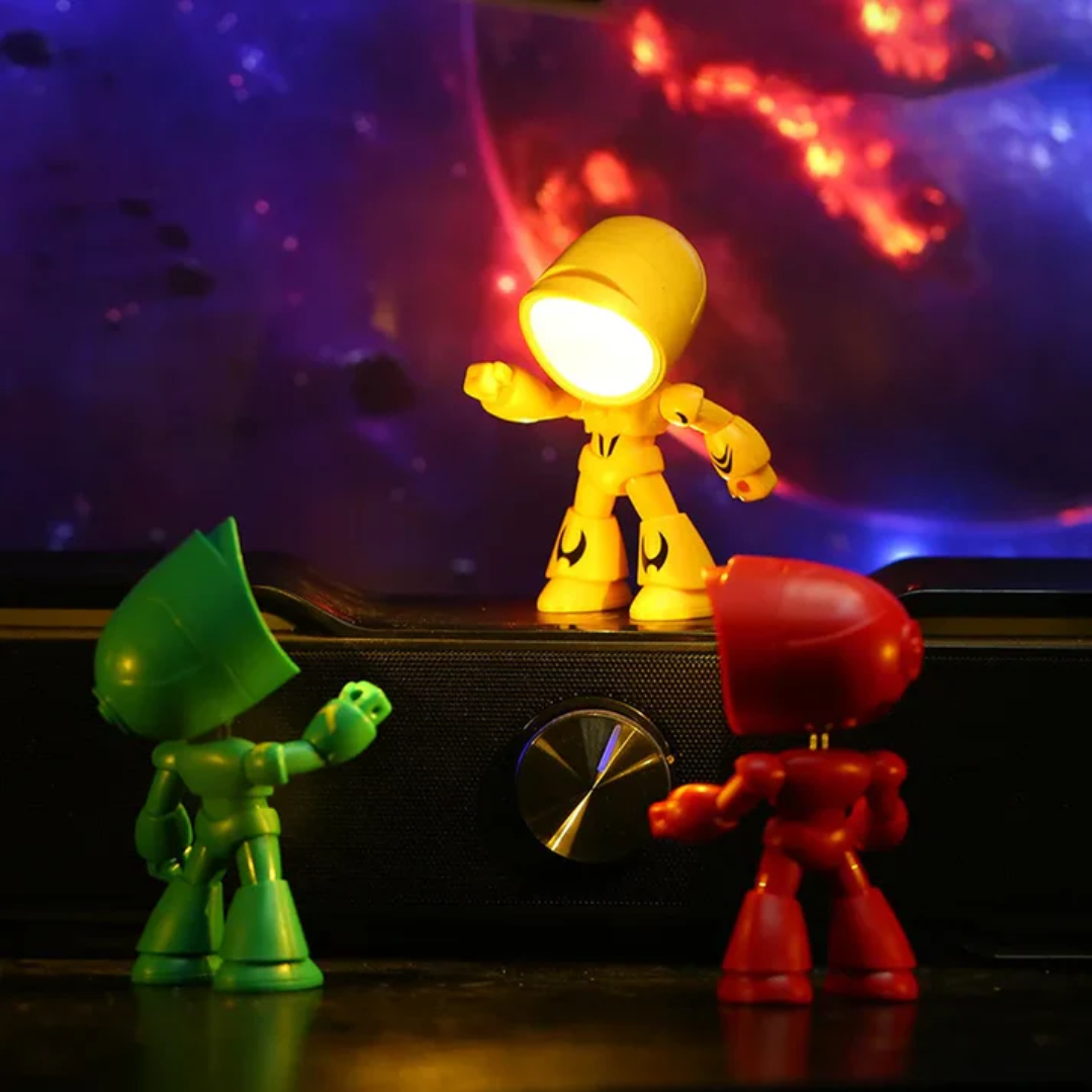 Robot Figure LED Table Lamp with Adjustable Head and Warm Light