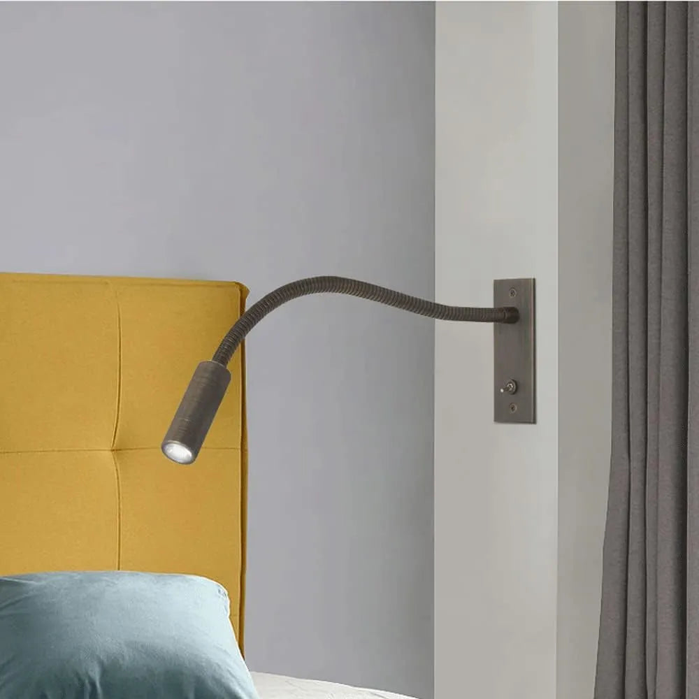 Adjustable LED Wall Reading Light With Flexible Bedside Spotlight Lamp