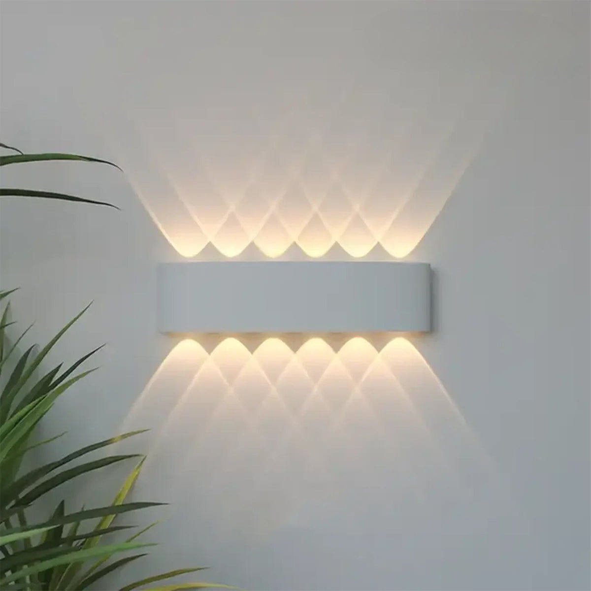 Geometric IP65 Outdoor Wall Light for Up and Down Garden Illumination
