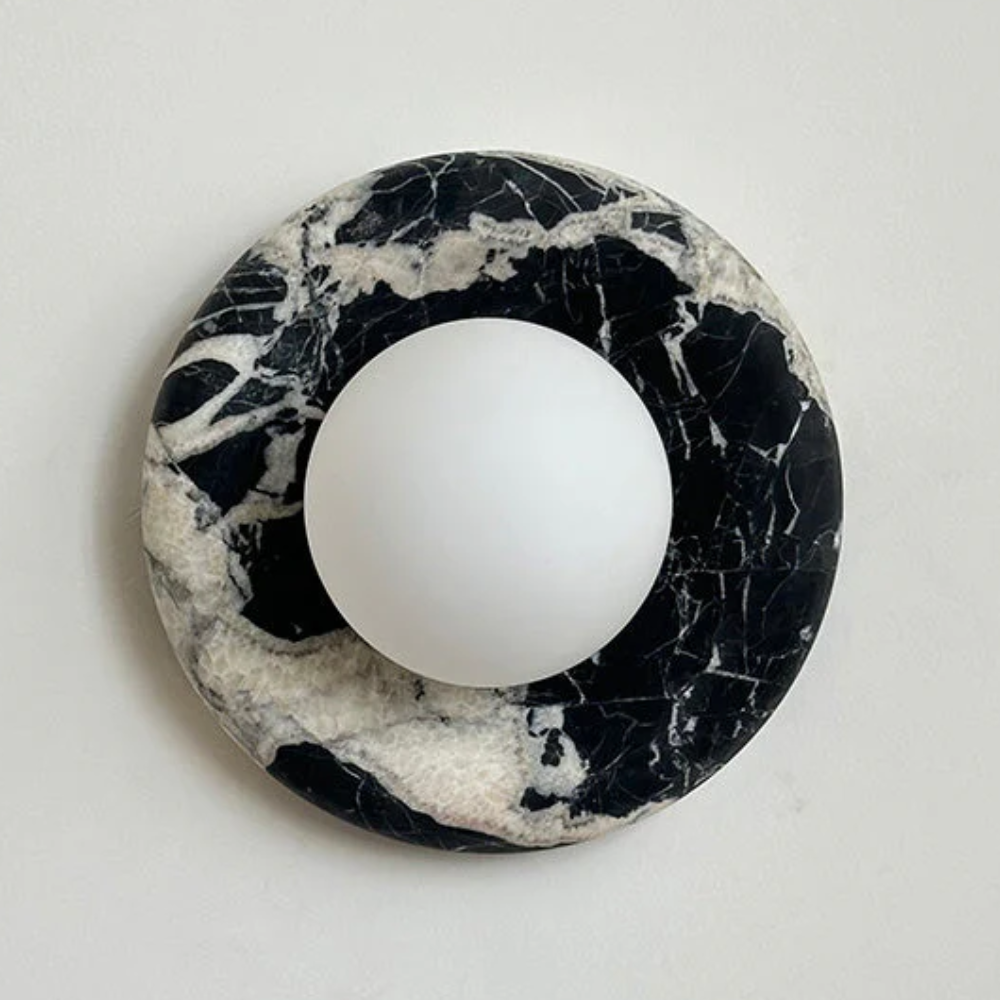 Marble Wall Sconce With Glass Globe for Indoor LED Lighting