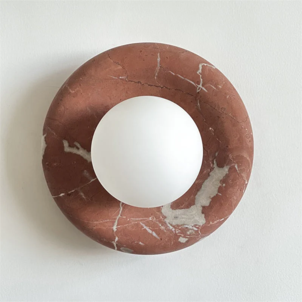 Marble Wall Sconce With Glass Globe for Indoor LED Lighting