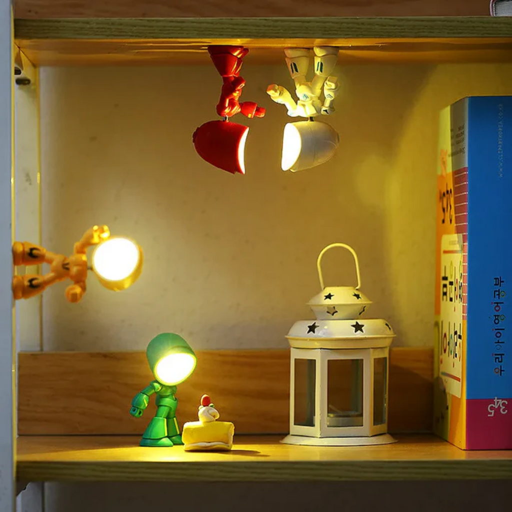 Robot Figure LED Table Lamp with Adjustable Head and Warm Light