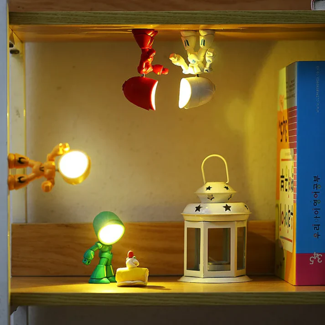 Robot Figure LED Table Lamp with Adjustable Head and Warm Light