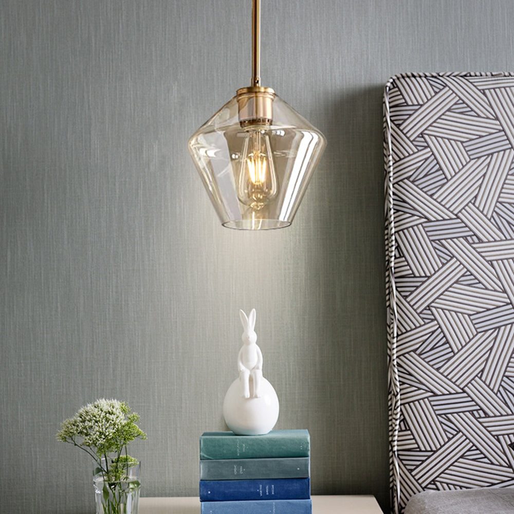 Prism Faceted Crystal Glass Pendant Light for Ambient Lighting