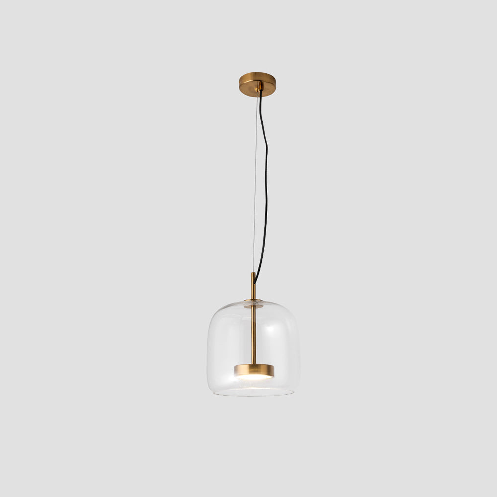 Liodell Round Clear Glass Pendant Lamp With Brass Fitting
