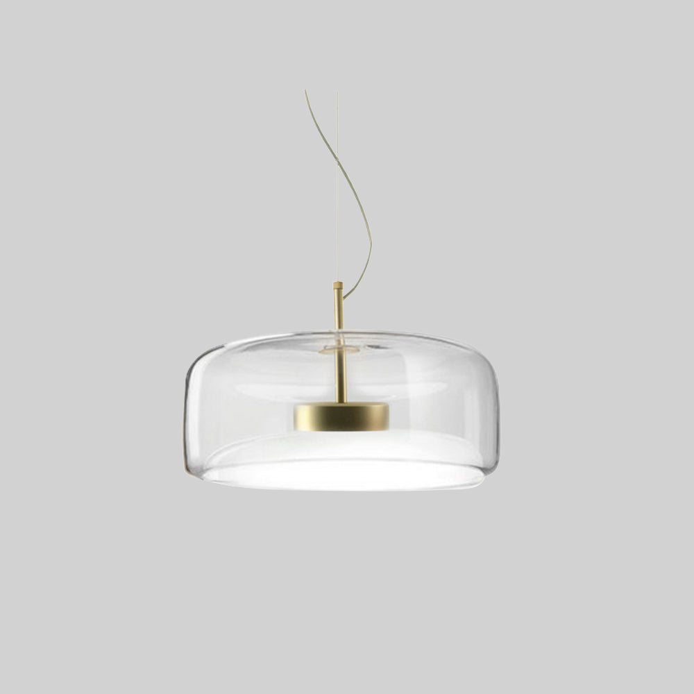 Liodell Round Clear Glass Pendant Lamp With Brass Fitting