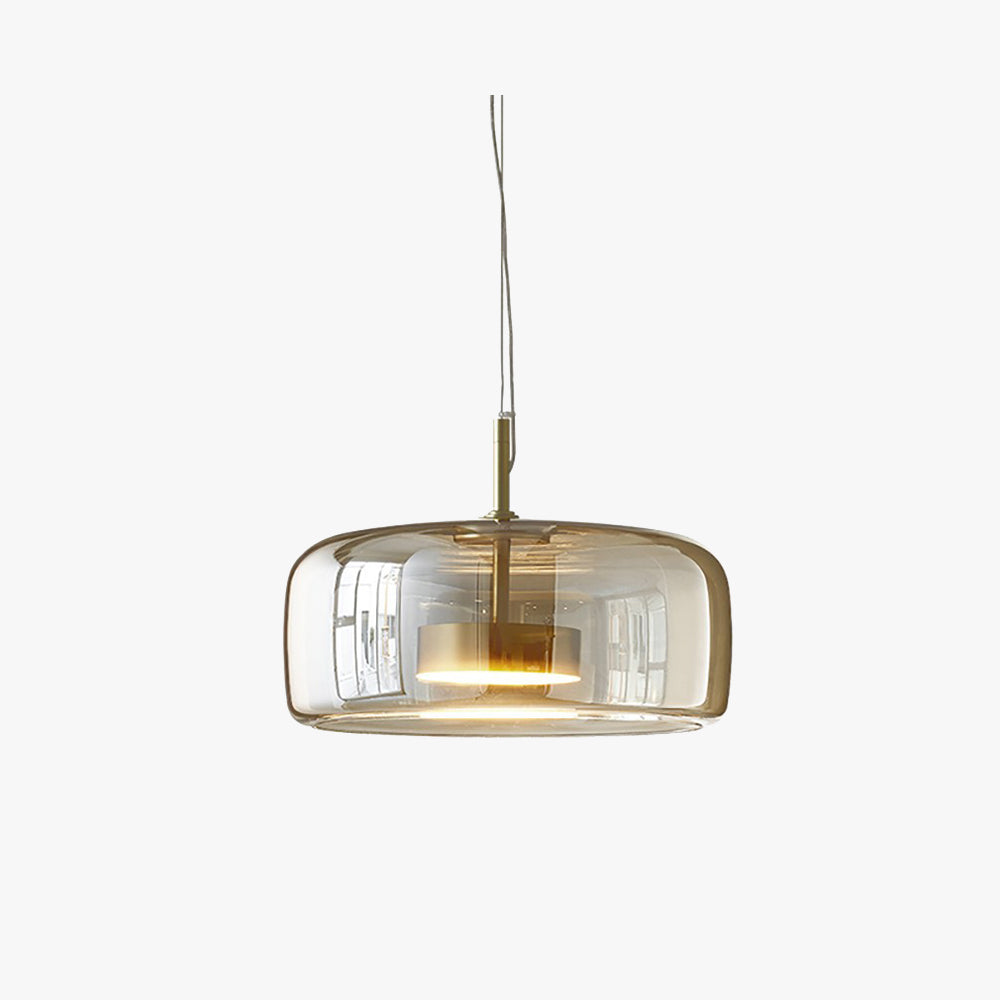 Liodell Round Clear Glass Pendant Lamp With Brass Fitting