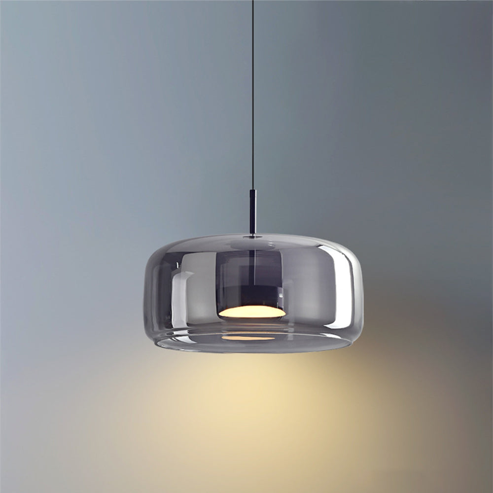 Liodell Round Clear Glass Pendant Lamp With Brass Fitting