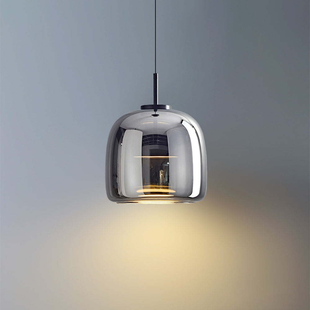 Liodell Round Clear Glass Pendant Lamp With Brass Fitting