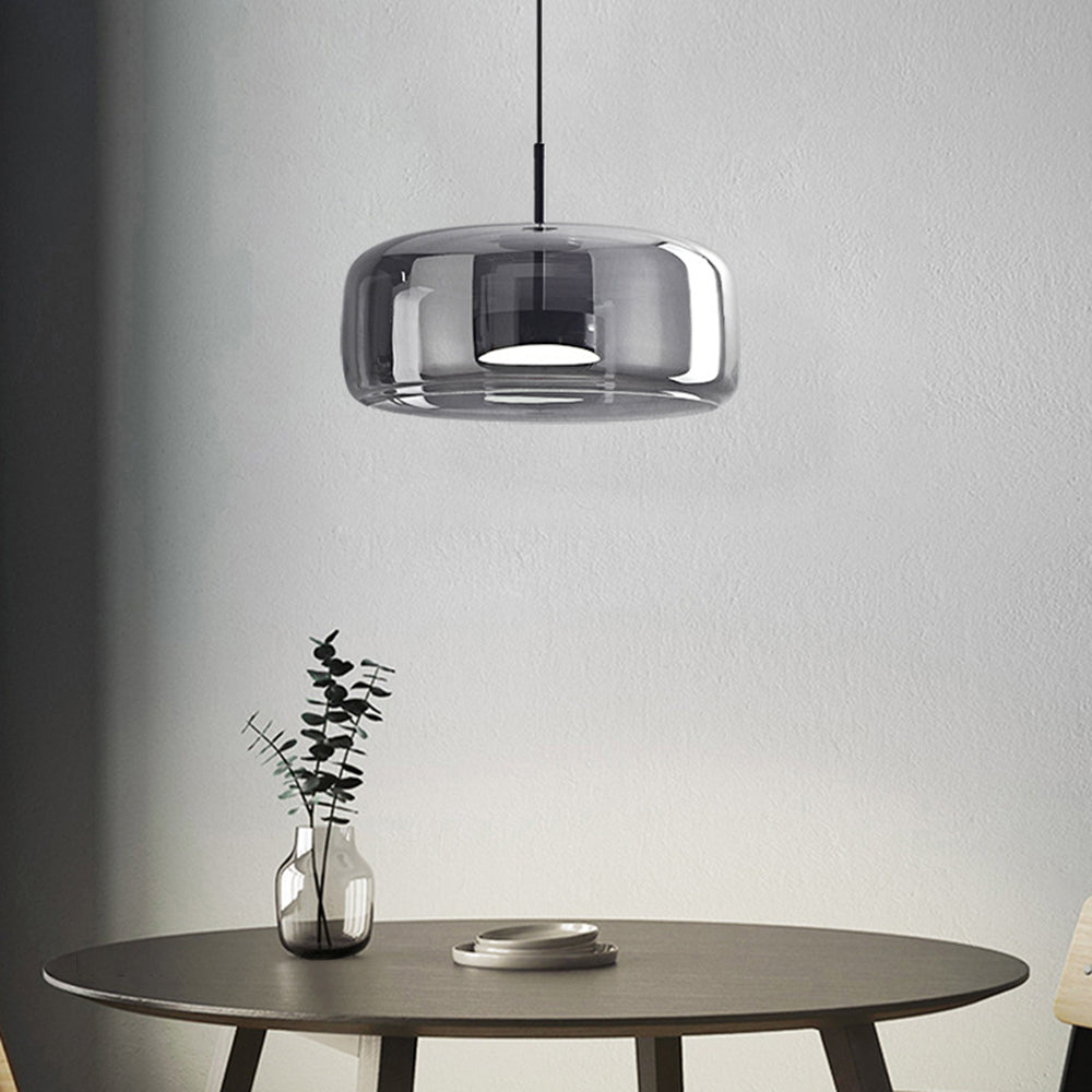 Liodell Round Clear Glass Pendant Lamp With Brass Fitting