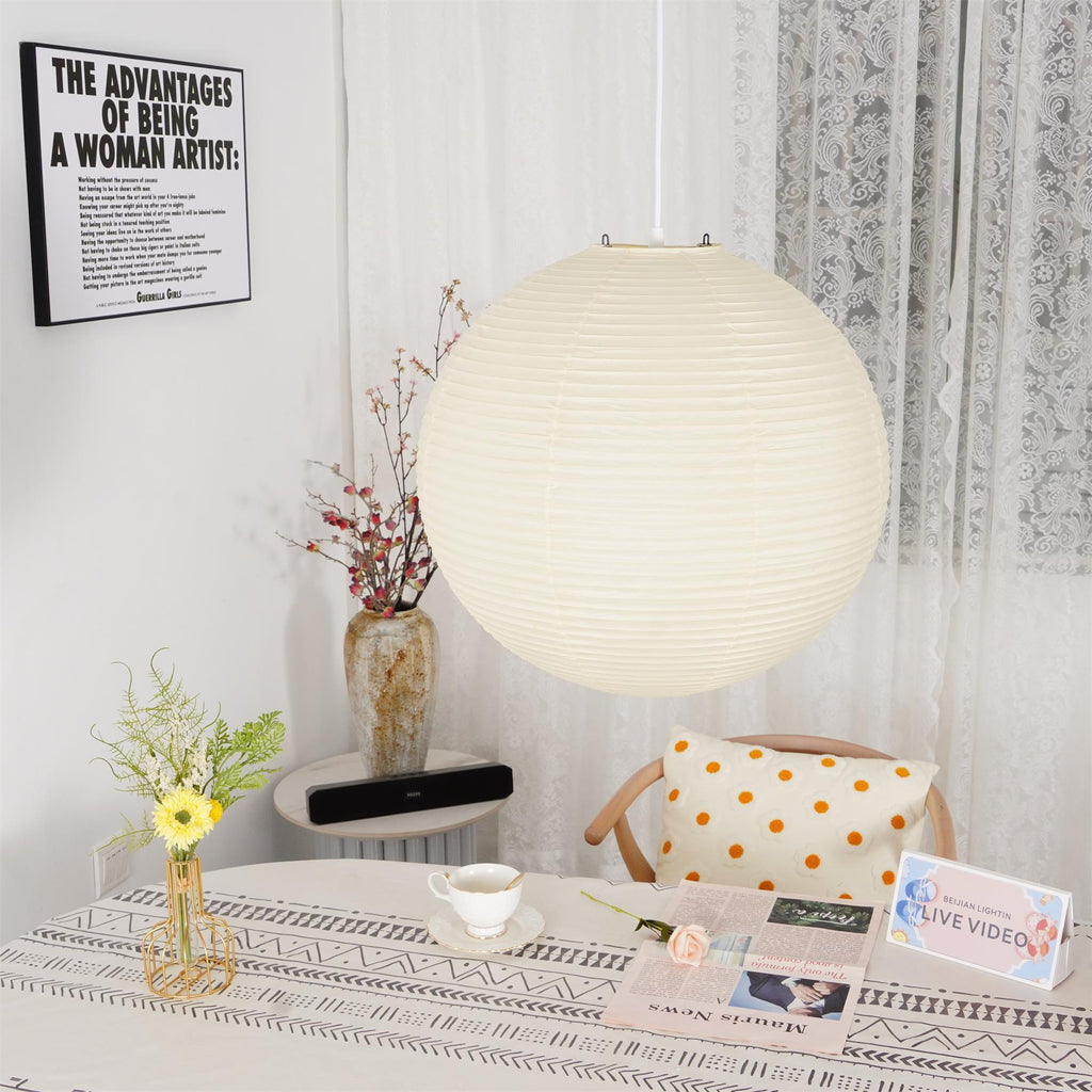 Japanese Inspired Paper Pendant Lamp for Soft Ambient Lighting