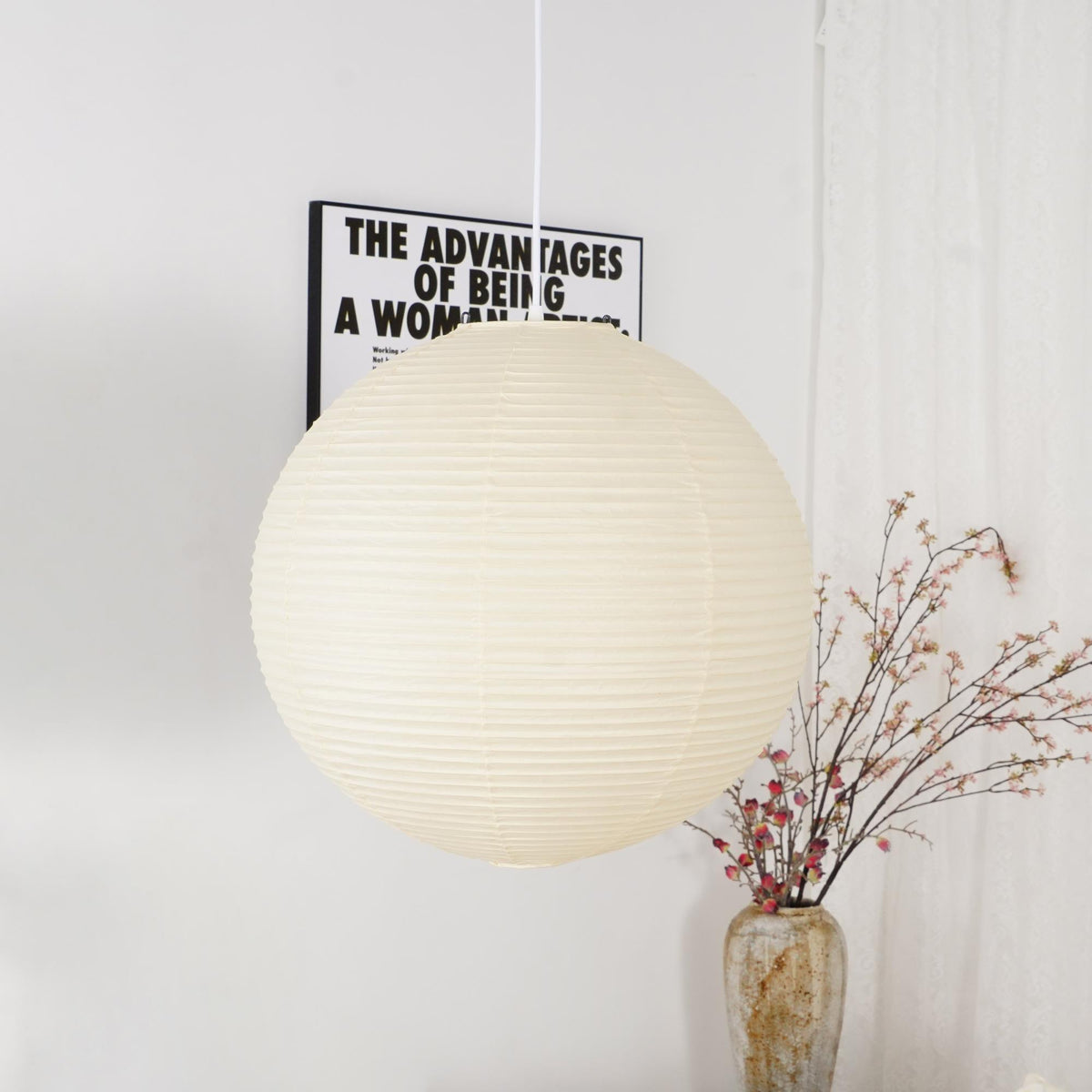 Japanese Inspired Paper Pendant Lamp for Soft Ambient Lighting