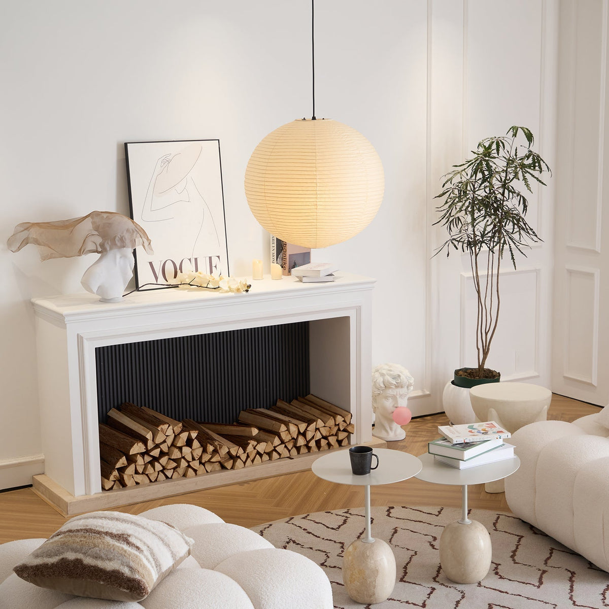 Japanese Inspired Paper Pendant Lamp for Soft Ambient Lighting