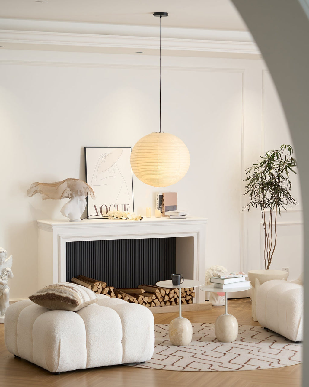 Japanese Inspired Paper Pendant Lamp for Soft Ambient Lighting