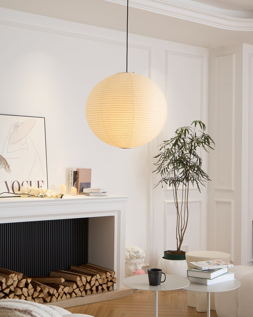 Japanese Inspired Paper Pendant Lamp for Soft Ambient Lighting