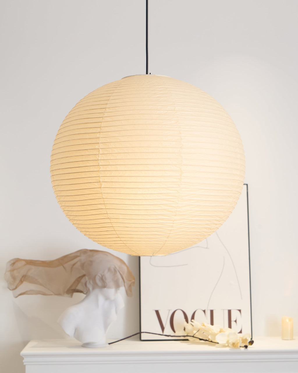 Japanese Inspired Paper Pendant Lamp for Soft Ambient Lighting