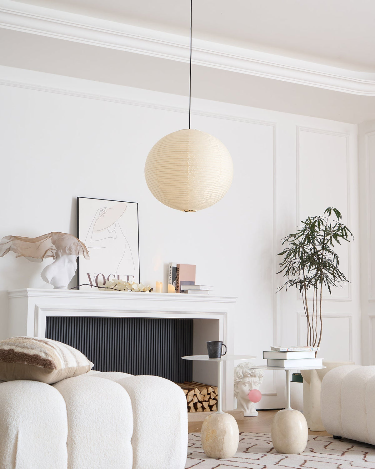 Japanese Inspired Paper Pendant Lamp for Soft Ambient Lighting