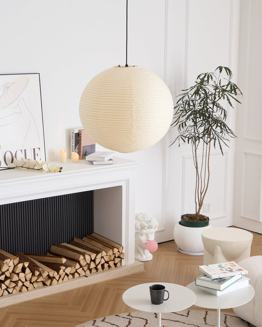 Japanese Inspired Paper Pendant Lamp for Soft Ambient Lighting