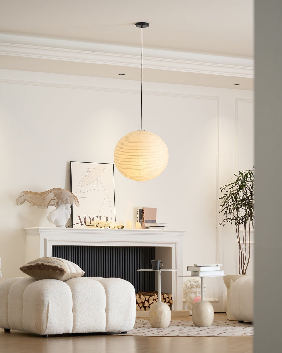 Japanese Inspired Paper Pendant Lamp for Soft Ambient Lighting