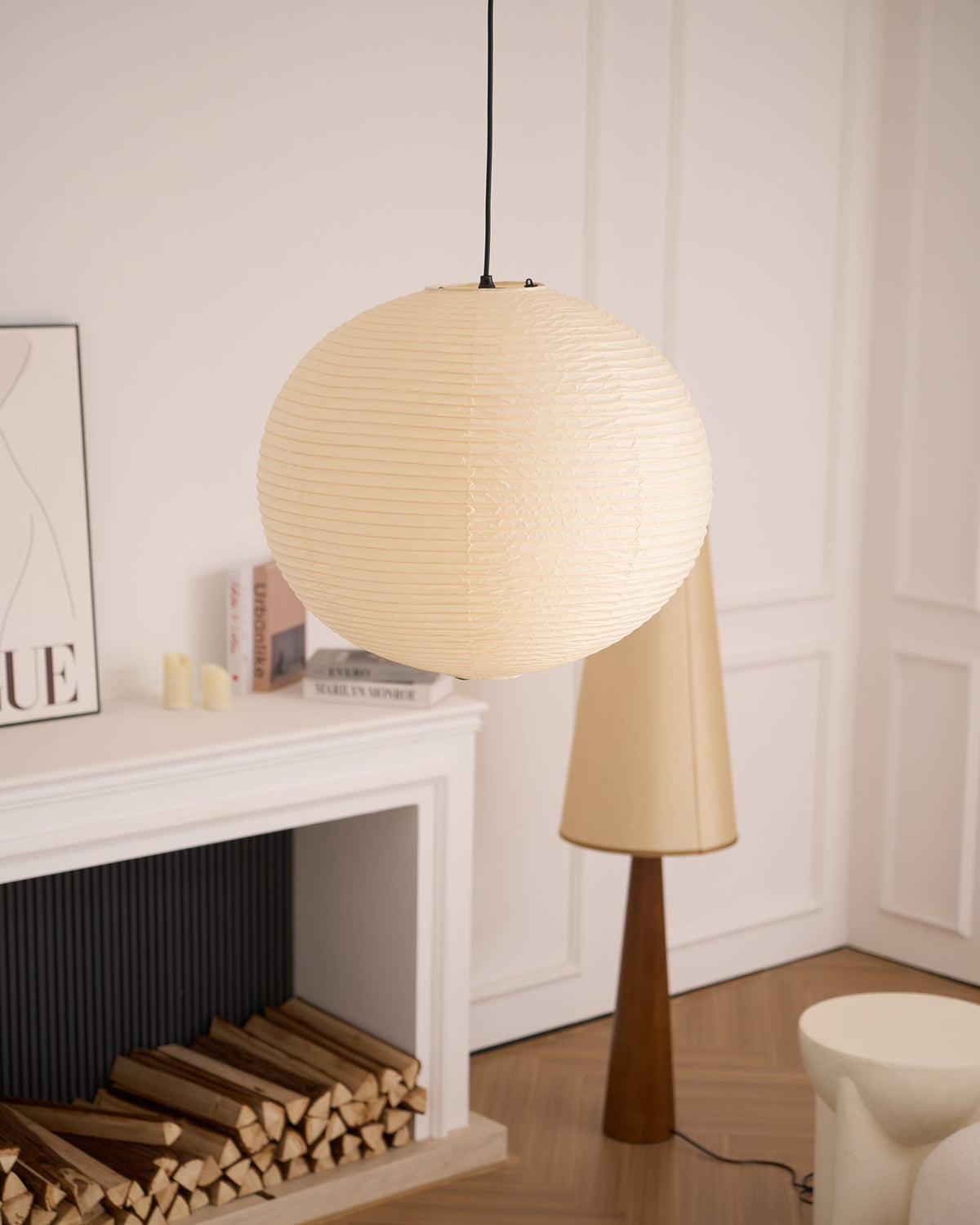 Japanese Inspired Paper Pendant Lamp for Soft Ambient Lighting