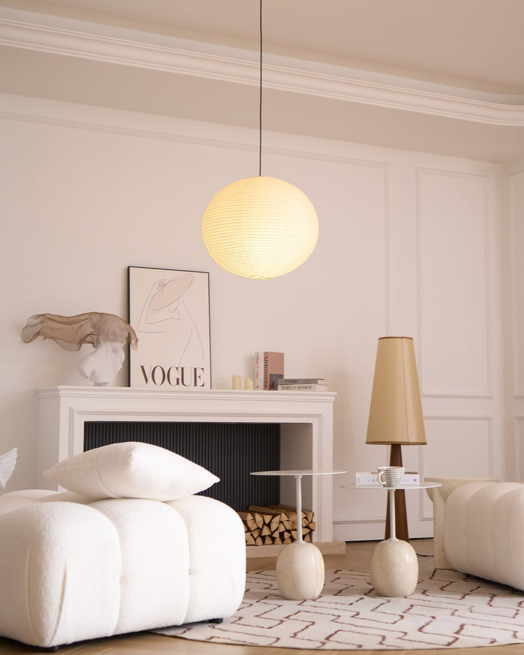 Japanese Inspired Paper Pendant Lamp for Soft Ambient Lighting